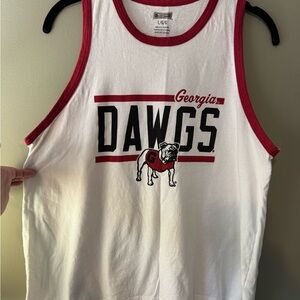American Eagle Outfitters Georgia Dawgs Dog Tank - White and Red
